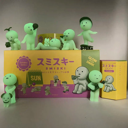 2025 Smiski Sunday Series Glow In The Dark Blind Box Anniversary Figure Gift
